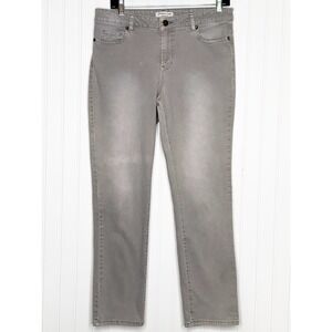 Coldwater Creek Gray Denim Jeans Women's 8 Petite Straight Leg 5 Pocket